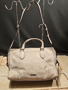 Rebecca Minkoff Classic Structured Satchel Bag in Beige